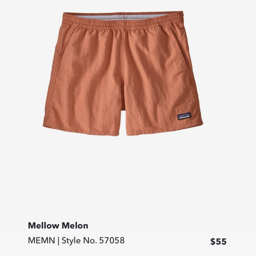 Women’s Patagonia baggie shorts 5” inseam